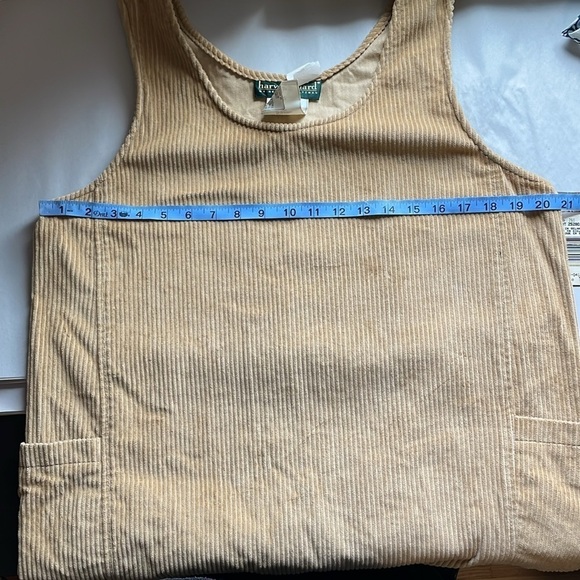 VTG Corduroy Overall Dress 12 Harve Bernard Tan Deadstock Apron NWT Academia - Picture 14 of 14
